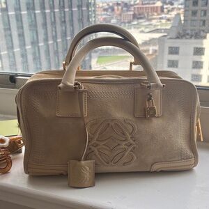 Loewe Tan Amazona suede bag 28